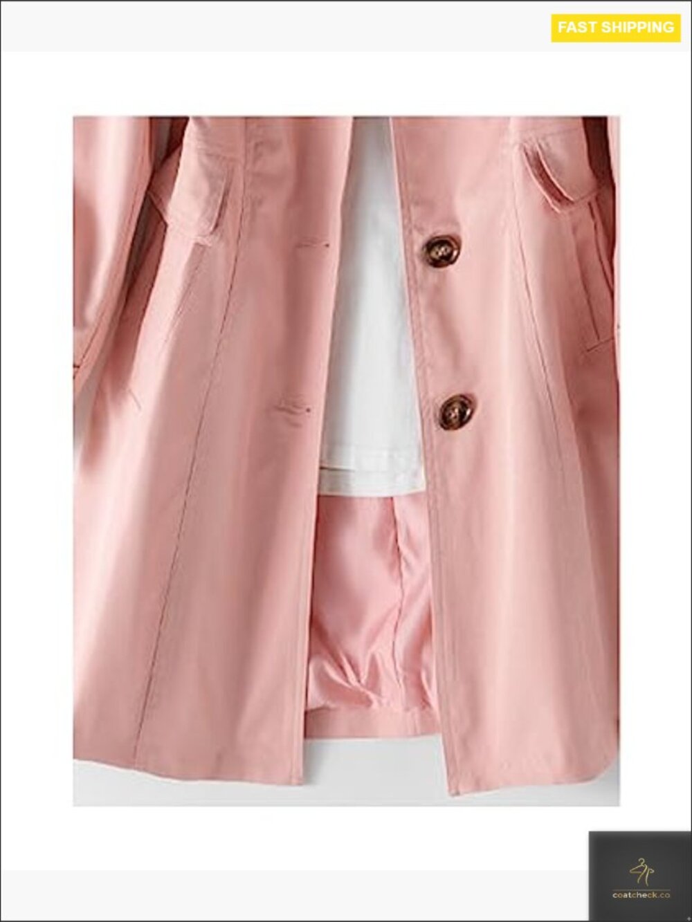 Mid-Length Trench Coat Puff Sleeve Lapel Overcoat Windproof Classic Outerwear - Picture 5 of 5